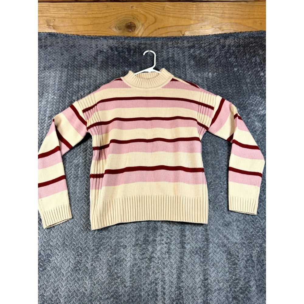 Design History Sweater Womens Medium Multicolor Striped Acrylic Mock Neck Casual